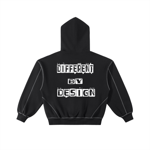 BCK " Different By Design" Boxy Fleece Zip Hoodie